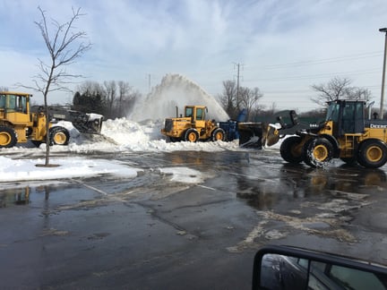 John Deere Hauling and Relocating Feb. 2015 - After 22 Inch Snow Fall